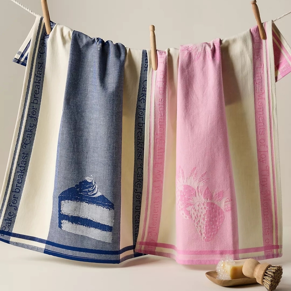 Anthropologie Ariane Jacquard Dish Towels, Set of 2